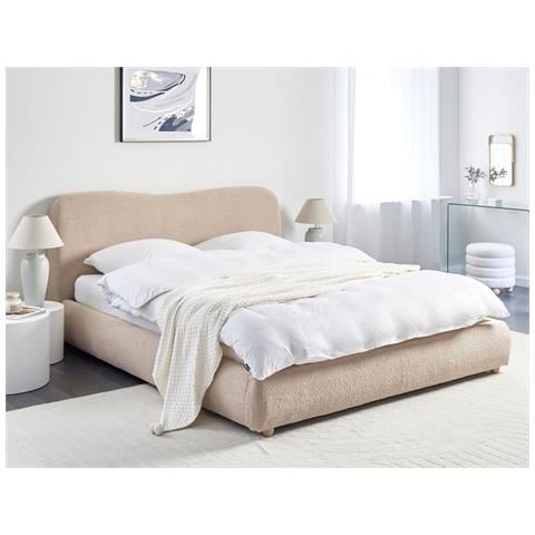 Letto Contenitore Bouclé Blagnac 180 X 200 Cm Beige - Foto 1
