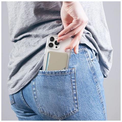 Custodia Per Iphone 13 / 14 / 15 Magsafe Clicklock Ultra Slim, Beige - Foto 5