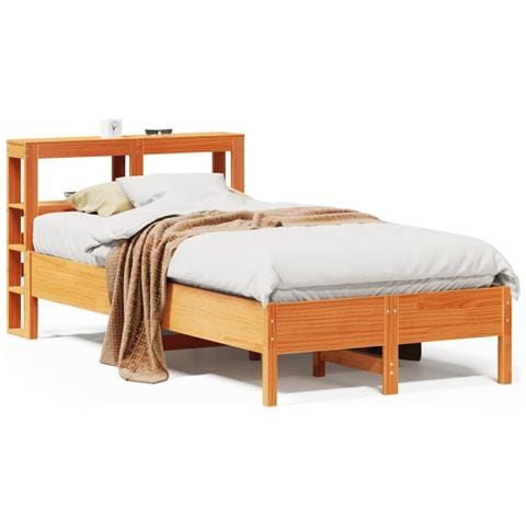 Letto Senza Materasso Marrone Cera 120x190 Cm In Legno Di Pino - Foto 2