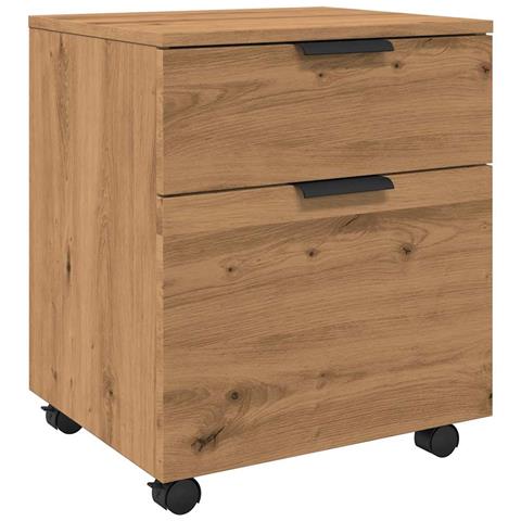 Schedario Con Ruote Rovere 45x38x54 Cm Legno Multistrato - Foto 2