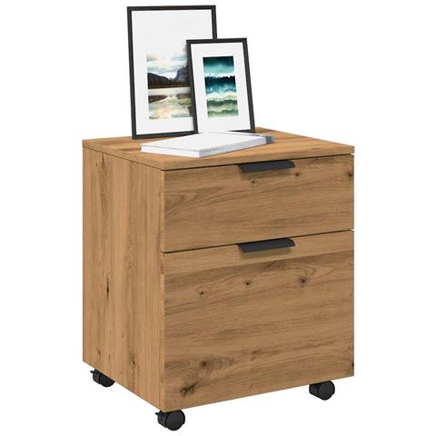 Schedario Con Ruote Rovere 45x38x54 Cm Legno Multistrato - Foto 1