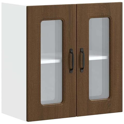 Pensile Da Cucina Con Porta In Vetro Kalmar Rovere Marrone - Foto 2