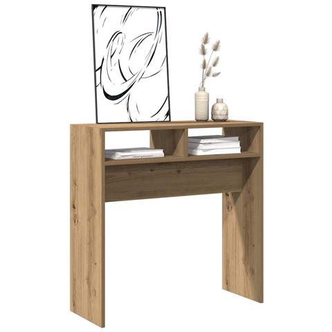 Tavolo Consolle Rovere Artigianale 78x30x80 Cm In Truciolato - Foto 3