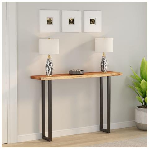 Piano Tavolo 180x30x2,5 Cm Rettangolare Legno Acacia Bordi Vivi - Foto 1