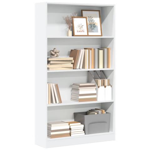 Libreria Bianca 80x24x143 Cm In Legno Multistrato - Foto 1
