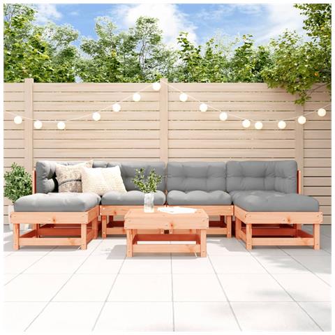 Set Salotto Da Giardino 7 Pz In Legno Massello Di Douglas - Foto 1