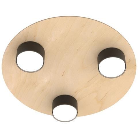 Lampada Da Soffitto Pixo In Acciaio Nero E Legno Naturale - Foto 1