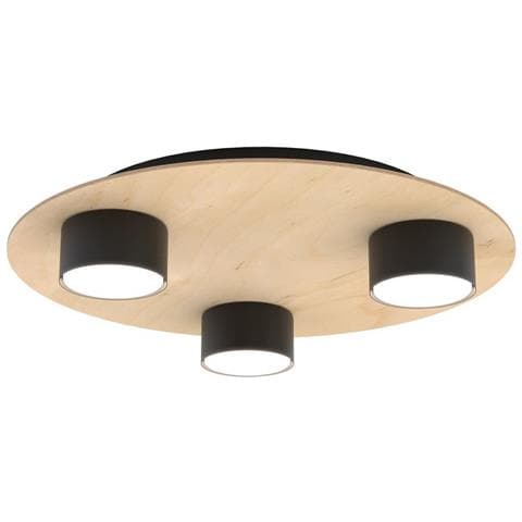 Lampada Da Soffitto Pixo In Acciaio Nero E Legno Naturale - Foto 2