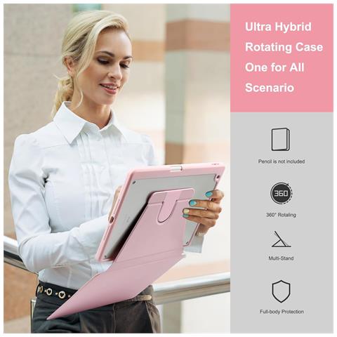 Custodia Rotante Per Ipad Air4 11"" Rosa Con Supporto Per Stilo - Eleganza E Funzionalità! - Foto 4