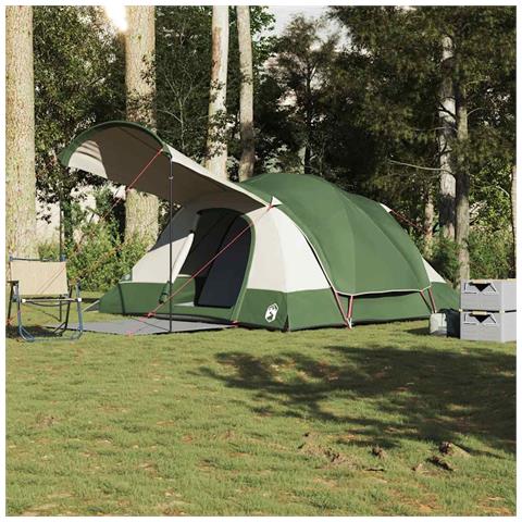 Tenda Familiare a Tunnel per 8 Persone Verde Impermeabile - Foto 1