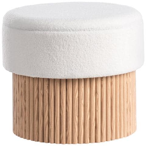 Pouf Contenitore Richey Bouclé Bianco Sporco - Foto 7
