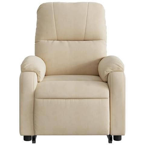 Poltrona Alzapersona Reclinante Massaggiante Crema Microfibra - Foto 9