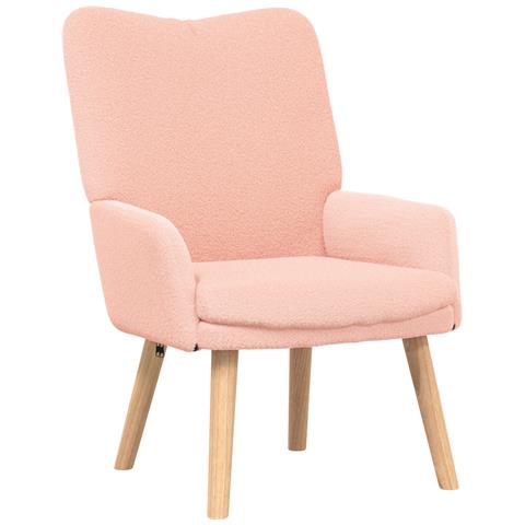 Poltrona Rilassante Rosa in Tessuto Ricciolo - Foto 1