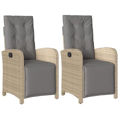 Sedie da Giardino Reclinabili 2 pz con Poggiapiedi Polyrattan - Foto 1