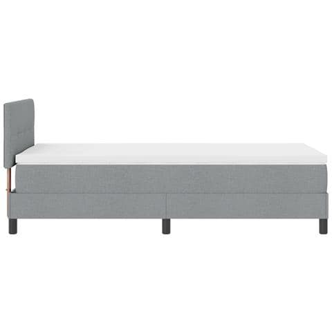 Letto con Rete a Molle e Materasso Grigio Chiaro 90x190 cm Tessuto - Foto 9
