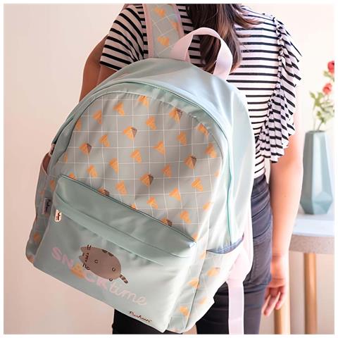 Zaino Scolastico 42cm Collezione Foodie Con Tasche Multiple E Uscita Casco, Blu Chiaro - Foto 2