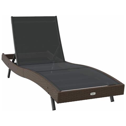 Lettino 1-persona 70 x 197 x 82 cm Rattan sintetico, Metallo - Foto 1