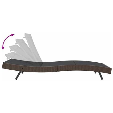 Lettino 1-persona 70 x 197 x 82 cm Rattan sintetico, Metallo - Foto 9