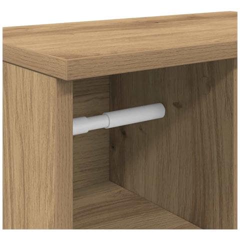 Mobile da Bagno con Portarotolo Rovere Artigianale 39x22x90 cm - Foto 9