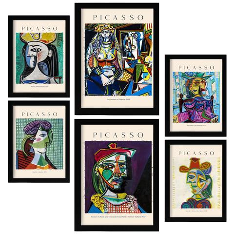 Set Di 6 Stampe Collezione Di Opere D'arte Di Picasso, Quadri Decorativi Per Il Tuo Soggiorno, Camera Da Letto, Stampe Artistiche Da Parete Per La Casa A3 & A4 Senza Cornice - Foto 1