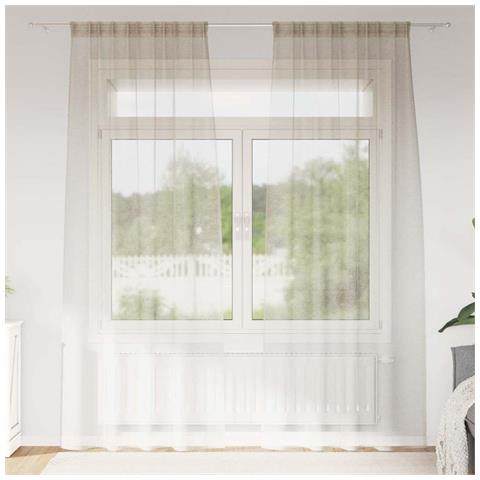 Tende con tende 2 pcs Sabbia 140x175cm Poliestere - Foto 2