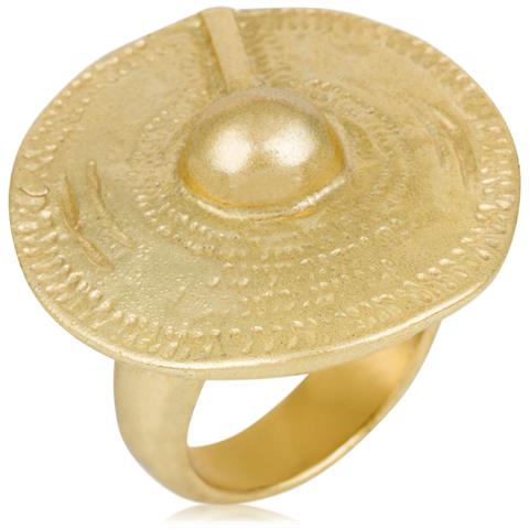 Anello Etnico Rotondo Placcato Oro. Misura 16 - Foto 1