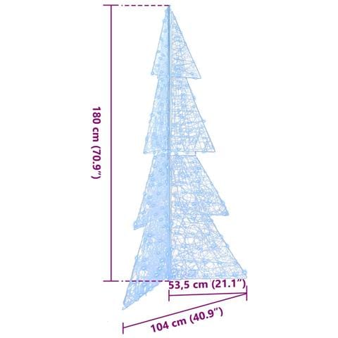 Albero di Natale con 240 LED Bianco Freddo 180 cm Acrilico - Foto 8