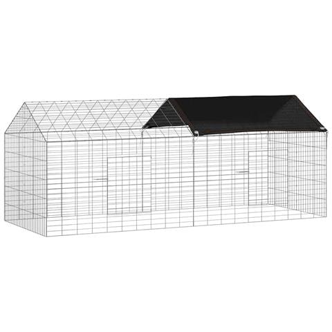 Gabbia per Conigli Argento 400 x 78 x 78 cm Acciaio zincato - Foto 1