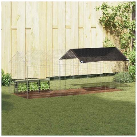 Gabbia per Conigli Argento 400 x 78 x 78 cm Acciaio zincato - Foto 2
