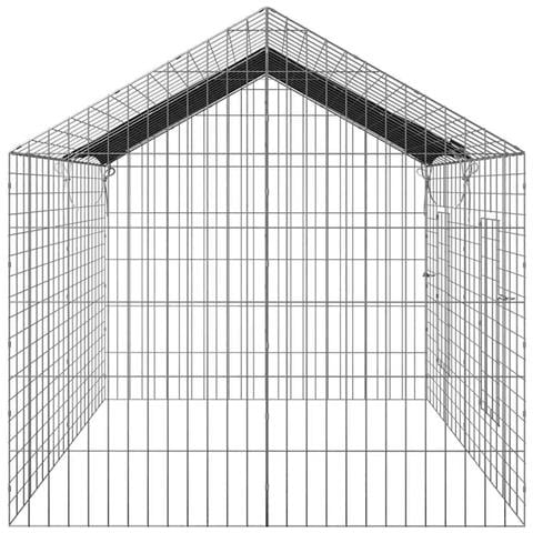 Gabbia per Conigli Argento 400 x 78 x 78 cm Acciaio zincato - Foto 9
