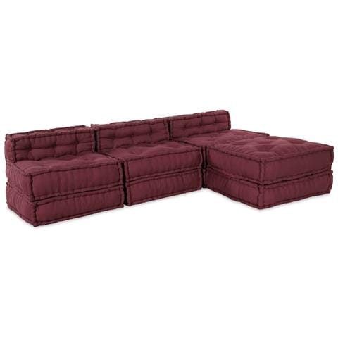 Divano modulare 4 pcs Bordeaux Tessuto - Foto 7