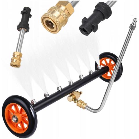 Lancia Per Lavaggio Sottoscocca Con Ruote E Adattatore Bayonet - Acciaio Inox, 2000 Psi | Compatibile Con Idropulitrici Kärcher K2-k7 - Foto 1