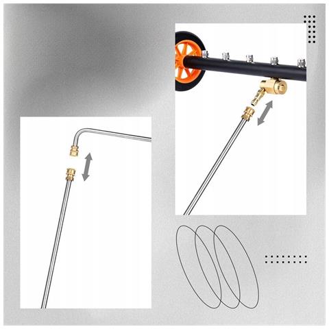 Lancia Per Lavaggio Sottoscocca Con Ruote E Adattatore Bayonet - Acciaio Inox, 2000 Psi | Compatibile Con Idropulitrici Kärcher K2-k7 - Foto 8