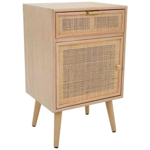 Comodino In Mdf E Griglia, Marrone, 42x36,5x71 Cm - Foto 1