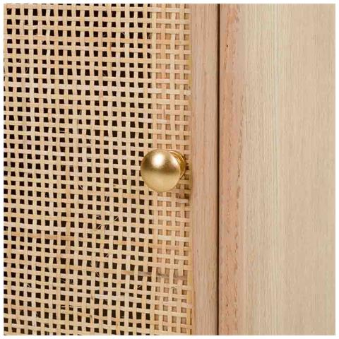 Comodino In Mdf E Griglia, Marrone, 42x36,5x71 Cm - Foto 8