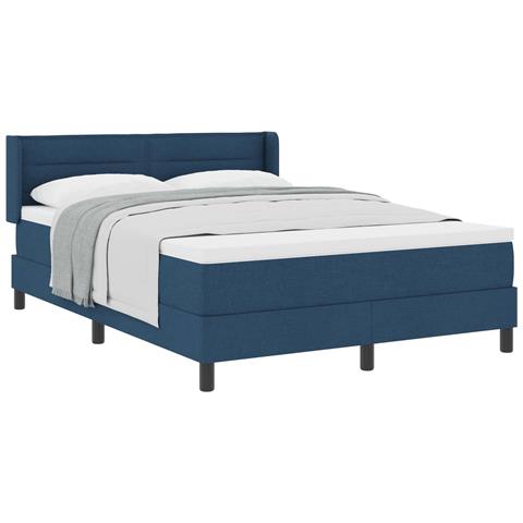 Letto a molle con materasso Blu 190 x 140 cm Poliestere - Foto 1