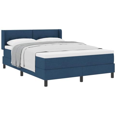Letto a molle con materasso Blu 190 x 140 cm Poliestere - Foto 1