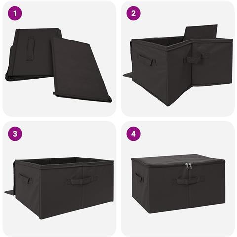 Scatola di Stoccaggio 24 pcs Antracite 43 x 34 x 23 cm - Foto 9