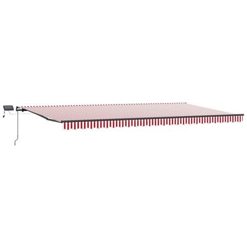 Tenda Retrattile Rosso e bianco 600 ×350 cm Tessuto - Foto 1