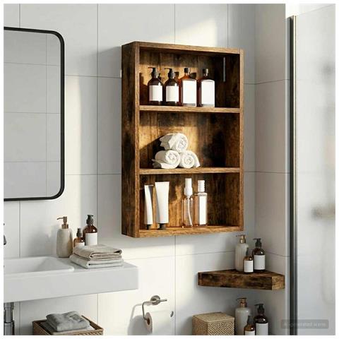Armadio da bagno a muro Quercia Affumicata 40 x 10 x 60,5 cm - Foto 2