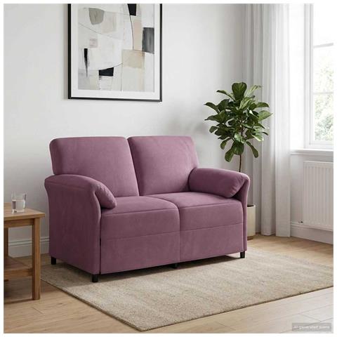 Divano a 2 Posti Viola 138 x 83 x 95 cm Velluto - Foto 2