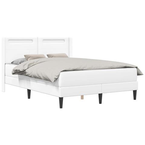 Struttura letto con materasso Bianco 120 x 190 cm Similpelle - Foto 1