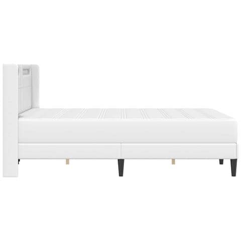 Struttura letto con materasso Bianco 120 x 190 cm Similpelle - Foto 9