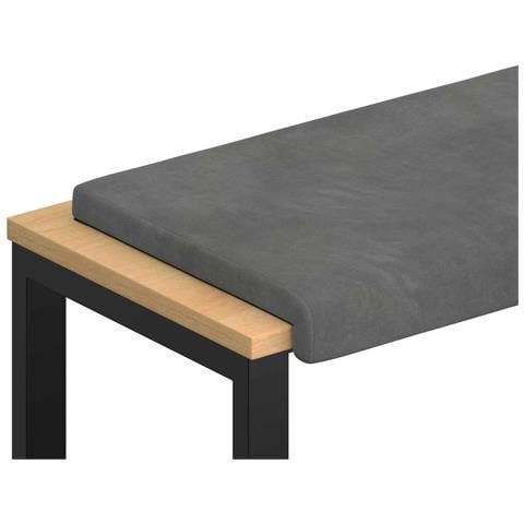 Cuscino per panchina Velluto Grigio Scuro Profondità 35 cm - Foto 1