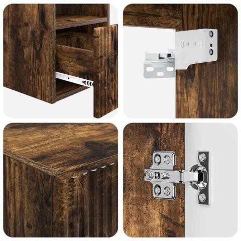 Set di mobili per il bagno 5 pz Rovere Fumo 33 x 34,5 x 100 cm - Foto 10