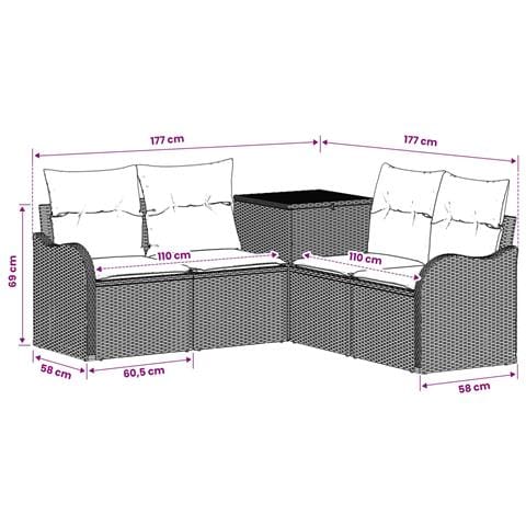Set di divani 5 pz Grigio e Grigio Scuro - Foto 10