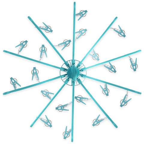 Stendino Stiendibiancheria Pieghevole Con 20 Mollette In Plastica Per Interni Ed Esterni - Foto 5