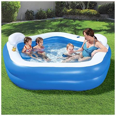 Piscina Gonfiabile Pentagono In Pvc, Da 213x206x69 Cm Multicolore - Foto 1