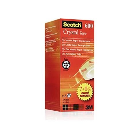 Trasparente 19 mm x 7,5 m Scotch 3M Crystal Tape Nastro Adesivo