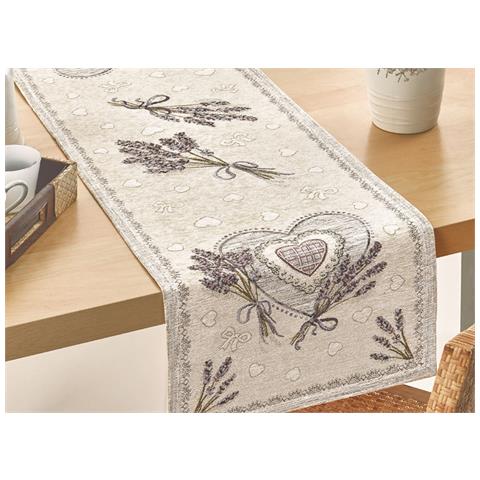 Tovaglia Copritavolo Centrino Runner Tavola Fantasia Floreale Lavanda Made Italy 40x180 Lavanda - Foto 6